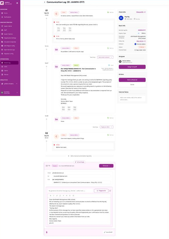 getBora — Service Log / Redraft