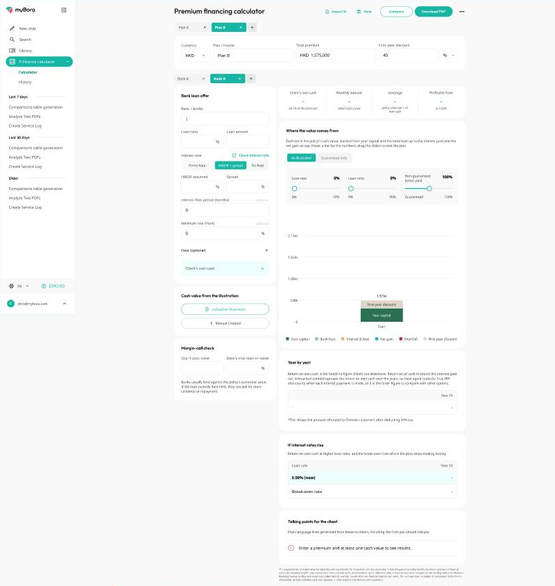 myBora &mdash; Premium finance